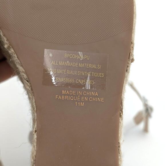 BP. Cohan Espadrille Platform Wedge Sandal Women's White Size US11 EU42 - Picture 8 of 11